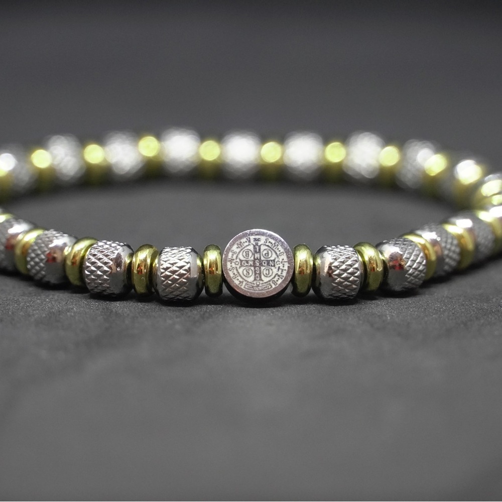 6mm Stainless Steel Beaded Bracelet #8543 - Picture 1 of 3